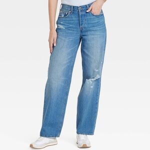 Universal Thread Mid Rise Straight Leg 90s Baggy Jeans Blue Size 4 NWT
